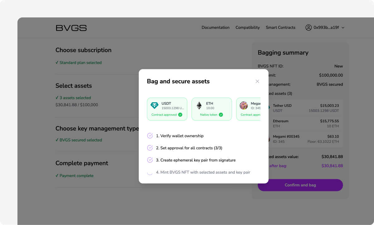 Step 3: Mint and secure your assets